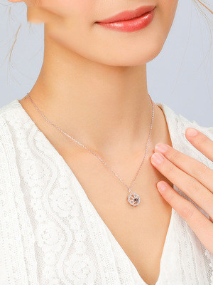 礼物一百种锁骨链施华项链语言元素生日女纯银我爱你采用洛世奇