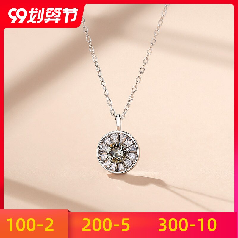幸运S925纯坠施华锁骨简约女友饰品链吊洛水晶之眼礼物送银项链女