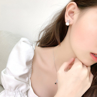 纯银采用2020年钉女潮耳耳饰高级感元素耳环女珍珠洛世奇新款施华