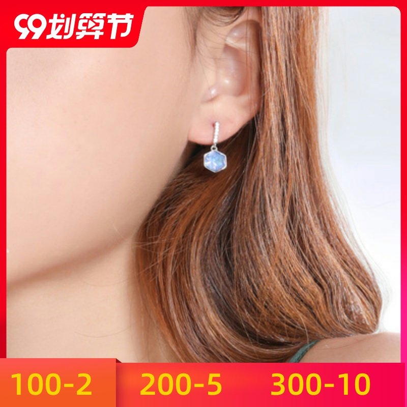 2020年新款几何世奇耳环高级感小众华洛18k耳饰女采施耳钉潮纯银