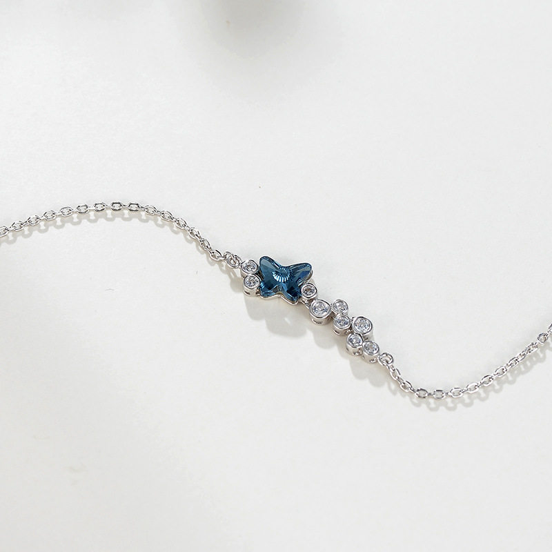 世奇新品S925微镶水晶宝艺龙韩国纯银元素手饰手链简约施华洛蝴蝶