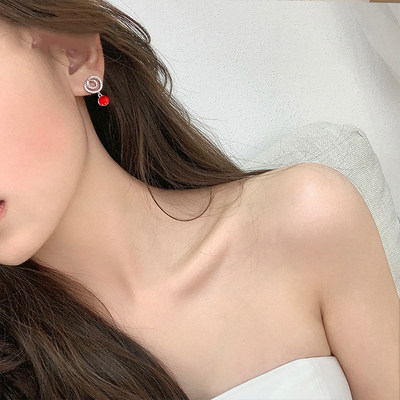耳环高级感潮耳银耳饰女耳坠2020年新款采用施华元素洛世奇钉女纯