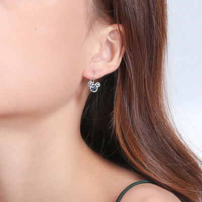 华洛高级感水晶网红世奇老鼠头轻奢2020年耳环女气质新款韩国潮施