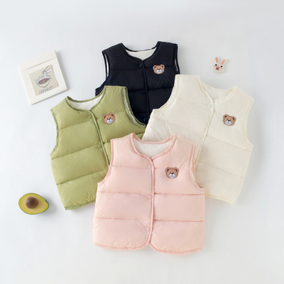 宝宝羽绒马甲加厚90白鸭绒