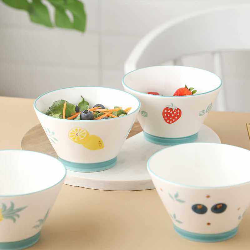 情侣碗一对情侣款家用可爱网红夫妻2人日式个性好看饭碗陶瓷吃面