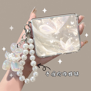 适用华为purax手机壳puraX保护壳套新款阔折叠外壳全包典藏版purex手提挂绳huawei系列透明防摔可爱蝴蝶网红