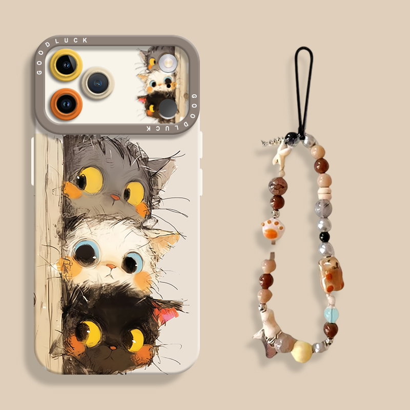 【进口液态硅胶】适用苹果17promax手机壳新款可爱偷感小猫iPhone17pro高级感镜头全包防摔17air网红高档男女