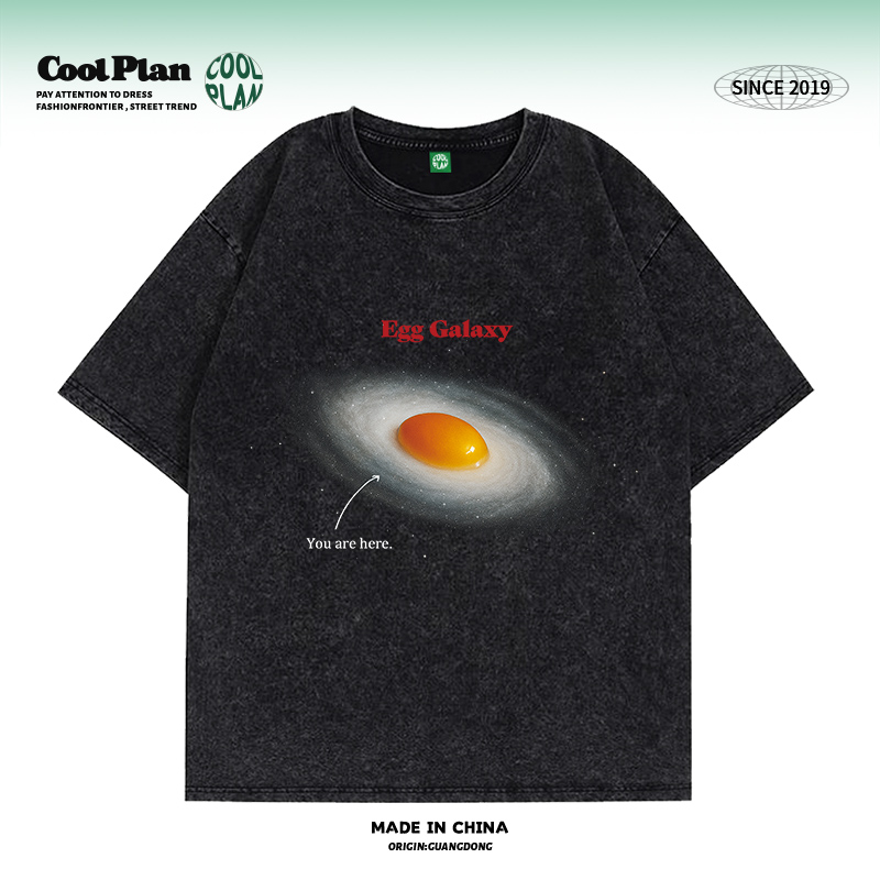 Coolplan「煎个银河」创意美式星空数码直喷圆领纯棉t恤潮牌短袖
