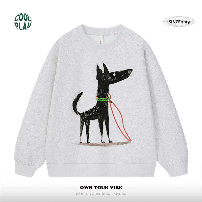 CoolPlan原创“美式狗”国潮秋冬情侣美式重磅卫衣宽松男女同款