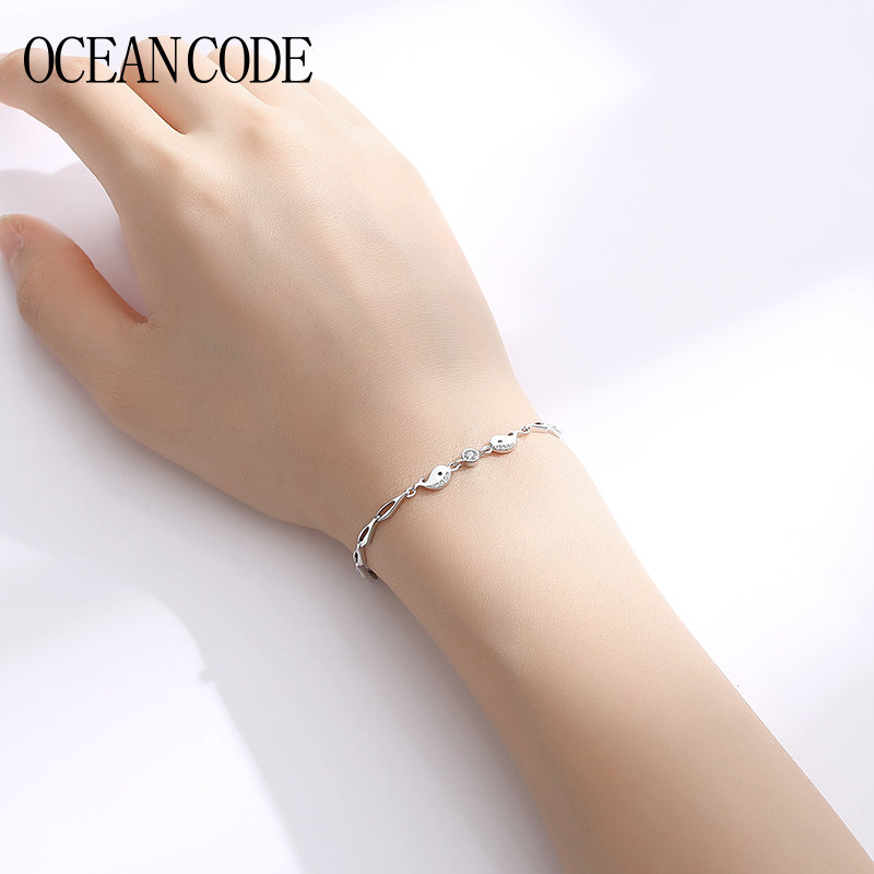 海洋密码鲸鱼纯银手链ins小众设计学生韩版简约个性手镯闺蜜首饰