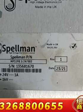 SPELLMAN斯派曼高压电源MPS1P8.5/24/983议价