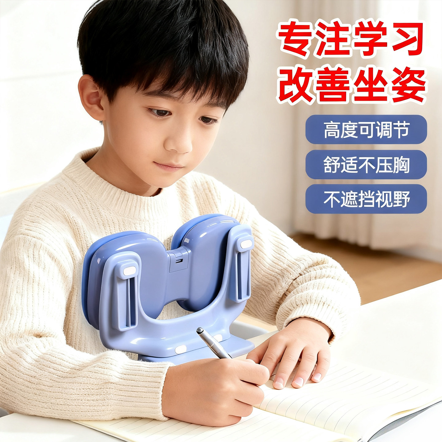 防驼背防近视学生写字坐姿矫正器