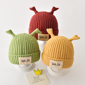 宝宝帽子秋冬款 可爱套头帽男童女童搞怪针织毛线帽保暖婴儿帽子冬