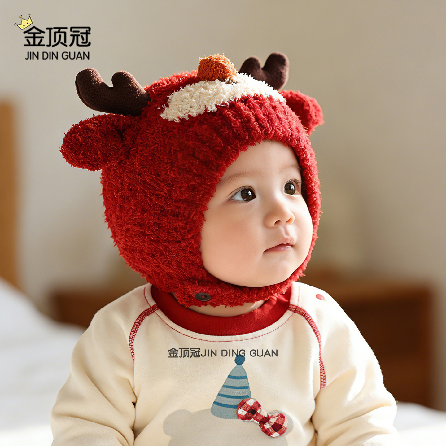 婴儿帽子冬季男宝保暖护耳帽女童婴幼儿童毛绒帽女宝宝防风包头帽