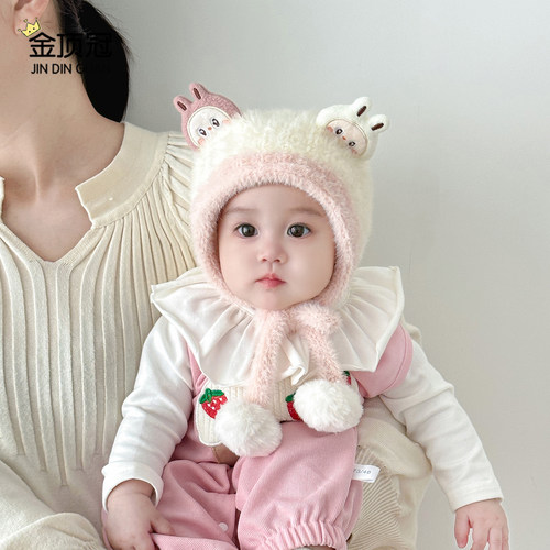 儿童帽子秋冬季可爱毛绒帽