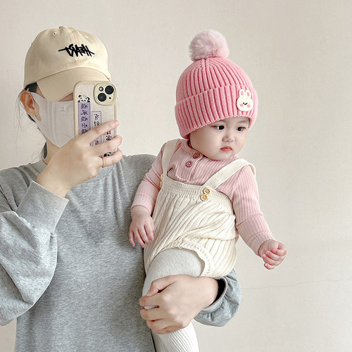 宝宝帽子秋冬季毛线帽护耳帽可爱保暖儿童防风加厚婴儿针织帽超萌