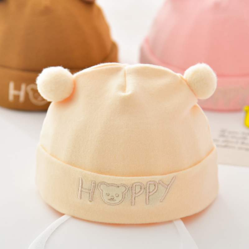 金顶冠纯棉春秋宝宝胎帽