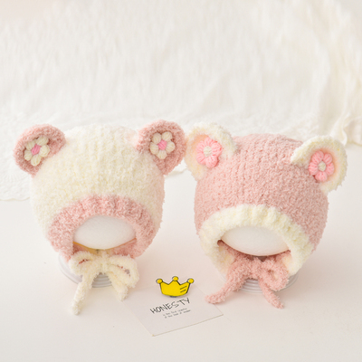 婴儿帽子秋冬季新生儿保暖套头帽男宝女宝超萌护耳帽宝宝针织帽潮