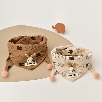 儿童围巾秋冬防风保暖宝宝围脖丝巾女童男童可爱韩版潮婴儿三角巾