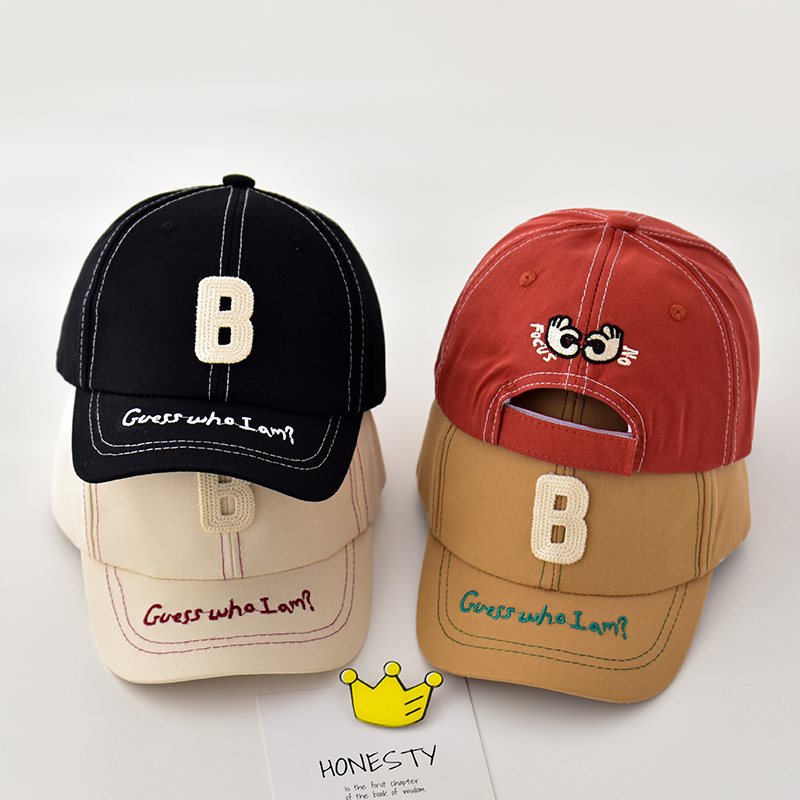 春秋款婴儿帽子金顶冠鸭舌帽