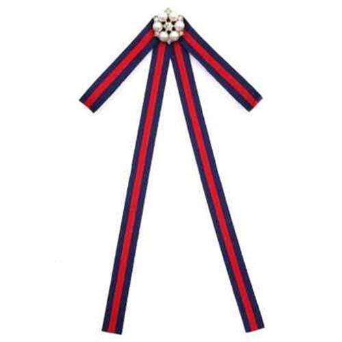 红蓝条纹衬衫领结女系带学院风英伦g家风常服蝴蝶结领口装饰领花