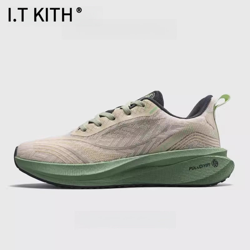 I.T KITH联名款男碳板跑鞋透气新款爆米花减震软底马拉