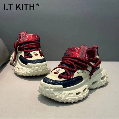 I.T KITH2025春季超增高系带休闲厚底老爹鞋面韩版日常百搭男