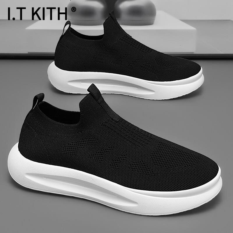 I.T KITH男鞋夏季透气飞织网面男士轻便软底休闲百搭布鞋懒人