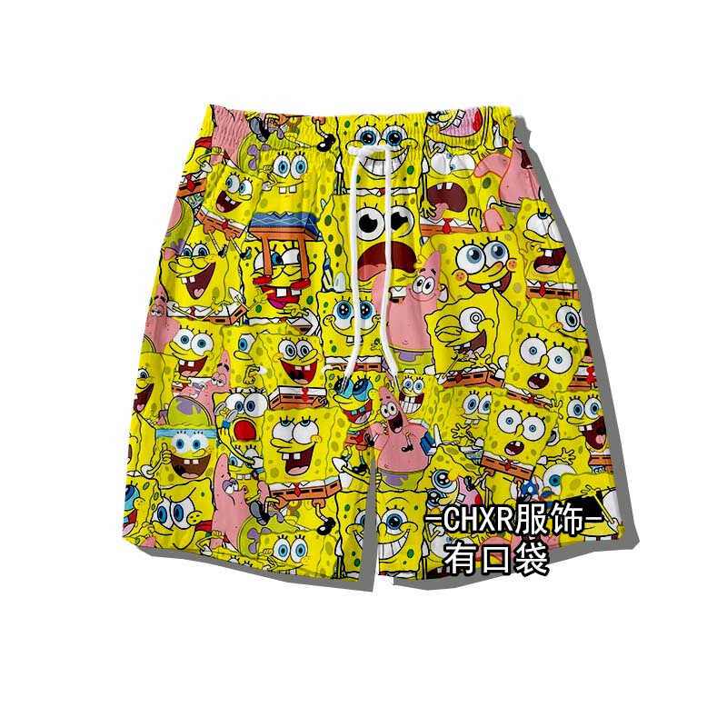 夏季宽松情侣休闲裤海绵宝宝新款