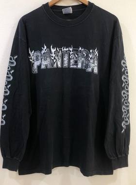 美式古着vintage 潘多拉乐队PANTERA美式复古oversize长袖T恤潮牌