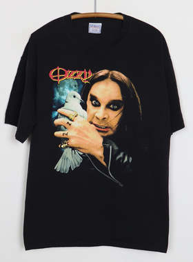 美式古着Vintag 2002 Ozzy Osbourne鸽子短袖新款古着感夏季T恤