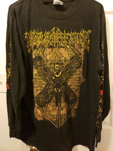 音乐发烧友街头怀旧长袖T恤vintage Cradle of​ filth恶灵天摇滚