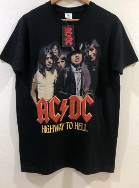 美式古着vintage ACDC大码短袖T恤宽松乐队潮牌西海岸休闲趣味T恤