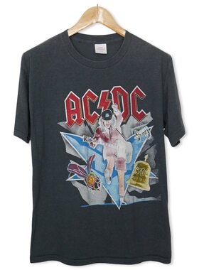 美式古着vintage ACDC摇滚乐队摇滚嘻哈复古oversize高街短袖T恤
