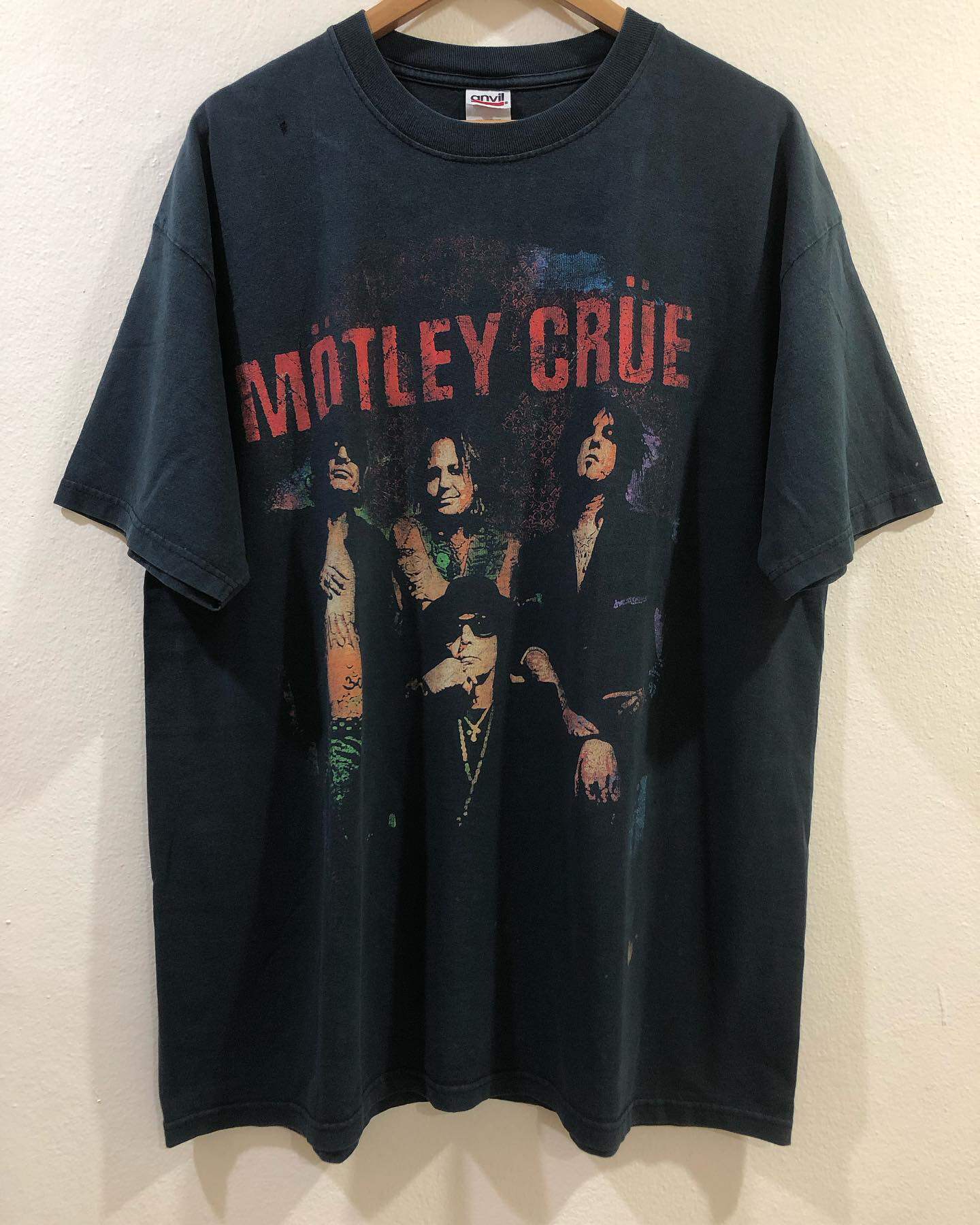 美式古着vintage motley crue乐队街头短袖t恤高街潮流宽松大码