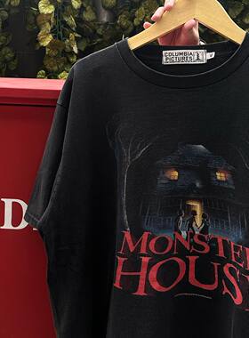 孤独星球动漫Monster House shirt宽松嘻哈vintag潮牌高级T恤短袖