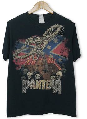 美式古着vintage Pantera豹乐队美潮街头高街摇滚嘻哈T恤复古大码