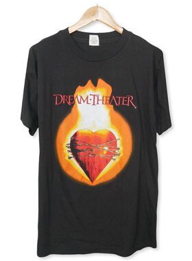 美式古着vintage DREAM THEATER梦剧场乐队爱心T恤美潮街头短袖