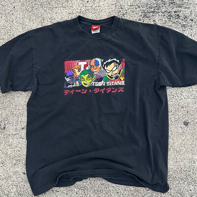 美式卡通休闲少年泰坦Teen Titans Short重磅宽松短袖T恤潮牌大码