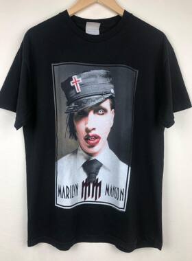 Marilyn Manson美式古着Vintag 玛丽莲曼森短袖T恤嘻哈hiphop潮牌