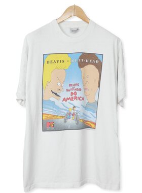 美式古着vintage Beavis and Butt Head瘪四与大头蛋百搭短袖T恤