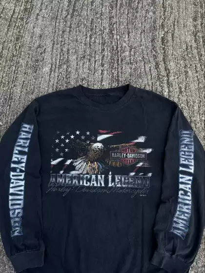American Vintage Hippie Rock Street Style Loose Long-Sleeve T-Shirt Heavy Metal Dark Style Hip-Hop Casual