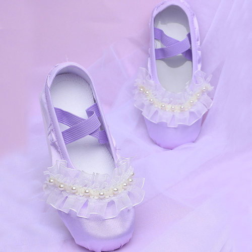 兔狸狸蕾丝缎面舞蹈鞋芭蕾舞鞋