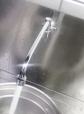 饭店旋转厨师单冷摇摆加长灶台水龙头专用入墙半自动厨房摇臂龙头