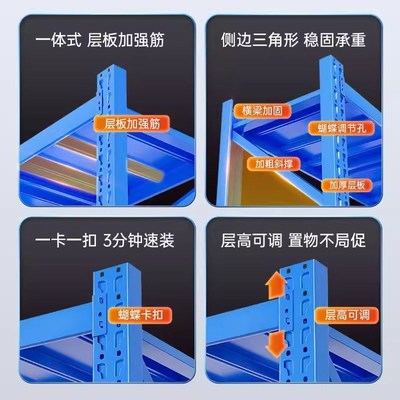 仓储仓库货架多层置物架仓储重y工型货架储物间超市地下室车库货