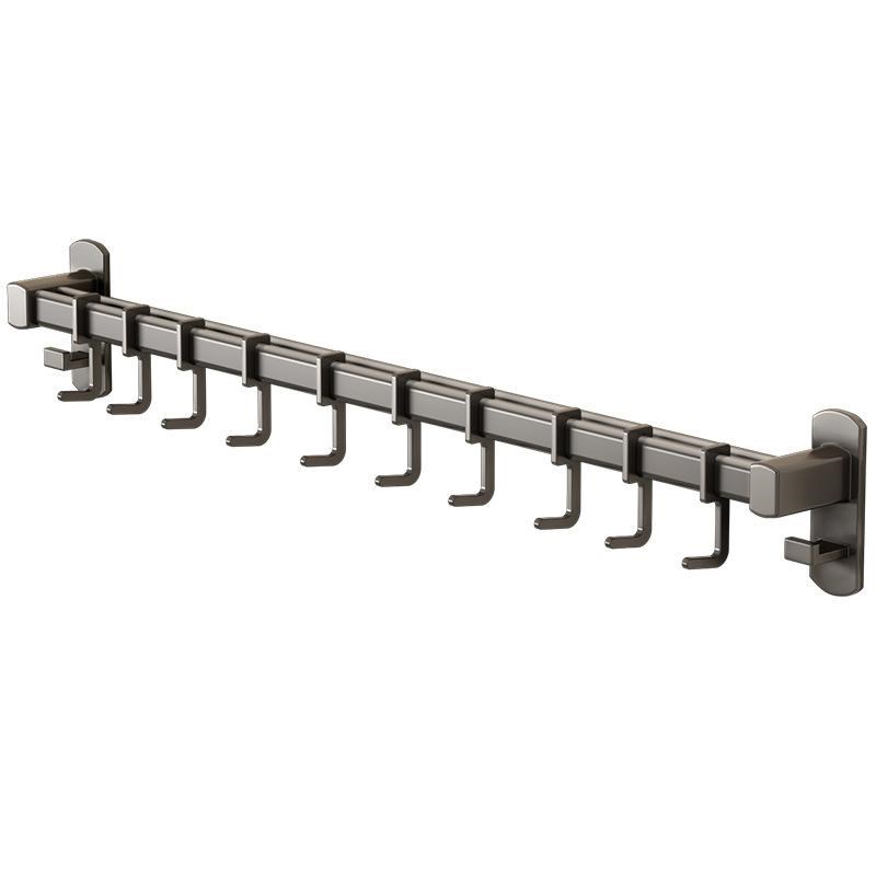 厨房钩无冲孔挂杆空间铝壁挂式排钩可移动N厨房存储架抹刀勺刀架