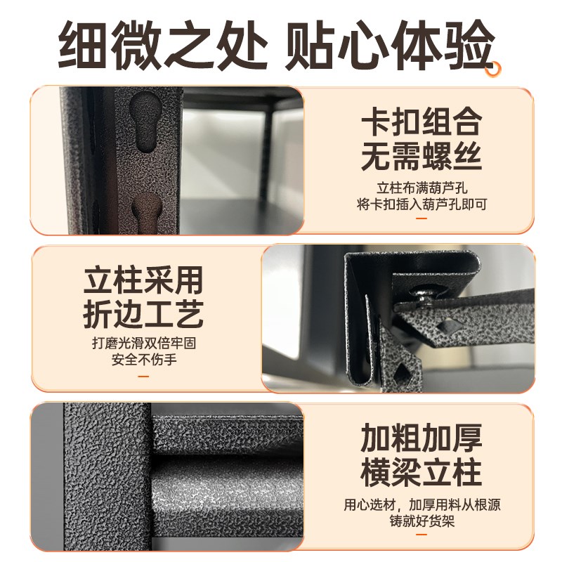 家用货架置物架多层落地商用超市厨房F阳台储藏室杂物间钢制收纳