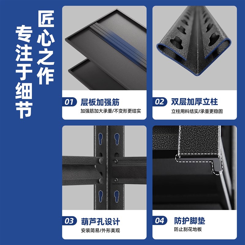 家用货架厨房置物架落地s多层阳台客厅收纳架多功能商用超市展示