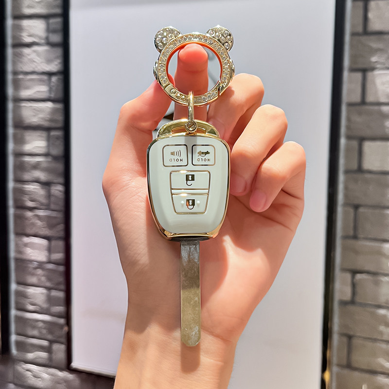 适用于丰田FJ酷路泽钥匙套老款RAV4普拉多霸道汽车遥控包壳锁匙扣