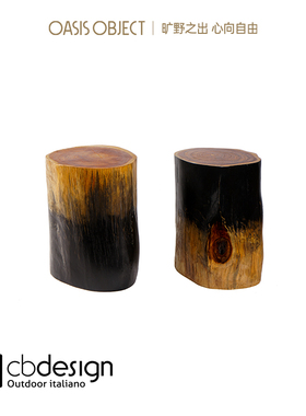 CBDESIGN意大利户外品牌进口全实木休闲坐墩矮凳SAUVAGE STOOL